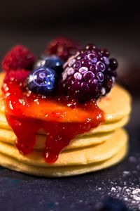 Preview wallpaper pancakes, berries, jam, dessert