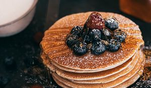 Preview wallpaper pancakes, berries, syrup, breakfast