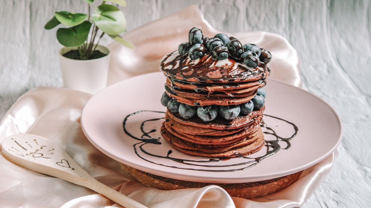 Wallpaper pancakes, blueberries, berries, dessert