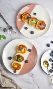 Preview wallpaper pancakes, blueberries, berries, mint, dessert