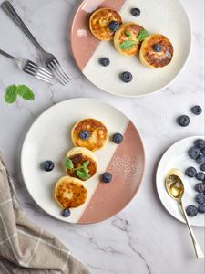 Preview wallpaper pancakes, blueberries, berries, mint, dessert