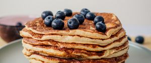 Preview wallpaper pancakes, blueberries, berries, breakfast, dessert