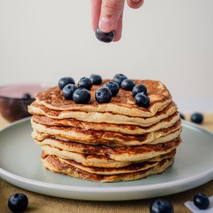 Preview wallpaper pancakes, blueberries, berries, breakfast, dessert