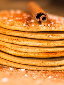 Preview wallpaper pancakes, cinnamon, food