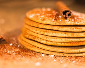 Preview wallpaper pancakes, cinnamon, food