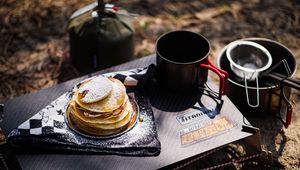 Preview wallpaper pancakes, cup, coffee, food