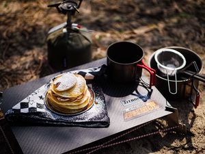 Preview wallpaper pancakes, cup, coffee, food