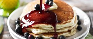 Preview wallpaper pancakes, fritters, jam, stream, sauce