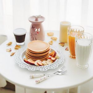 Preview wallpaper pancakes, fruits, juice, breakfast, aesthetics