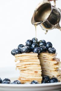 Preview wallpaper pancakes, pastries, blueberries, berries, honey