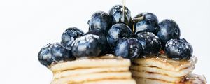 Preview wallpaper pancakes, pastries, blueberries, berries, honey