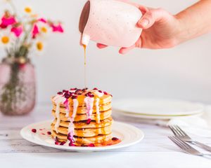 Preview wallpaper pancakes, pastries, watering, breakfast