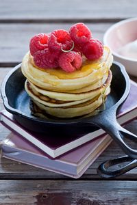 Preview wallpaper pancakes, raspberry, honey