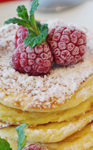 Preview wallpaper pancakes, raspberry, pastry, breakfast