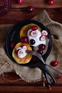 Preview wallpaper pancakes, sour cream, cranberries