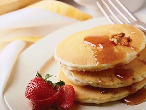 Preview wallpaper pancakes, strawberries, honey