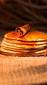 Preview wallpaper pancakes, syrup, cinnamon, food