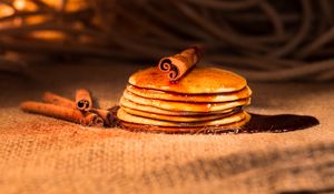 Preview wallpaper pancakes, syrup, cinnamon, food