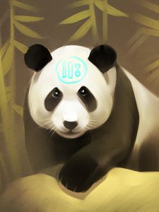 Preview wallpaper panda, art, bamboo