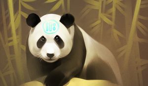 Preview wallpaper panda, art, bamboo