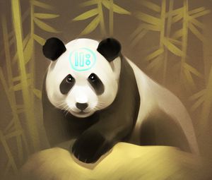 Preview wallpaper panda, art, bamboo