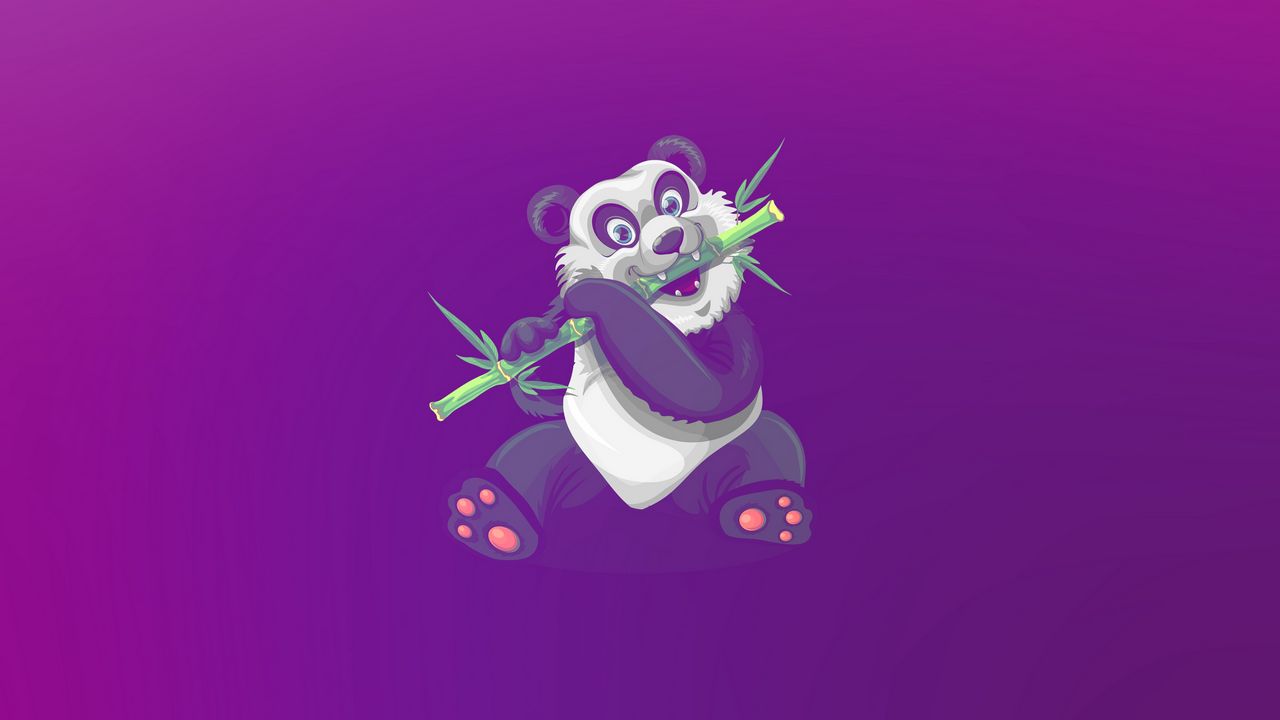 Wallpaper panda, art, bamboo, cute