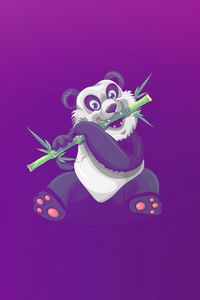 Preview wallpaper panda, art, bamboo, cute