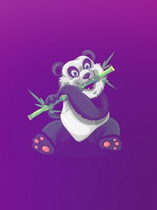 Preview wallpaper panda, art, bamboo, cute