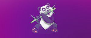 Preview wallpaper panda, art, bamboo, cute