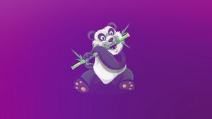 Preview wallpaper panda, art, bamboo, cute