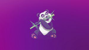 Preview wallpaper panda, art, bamboo, cute