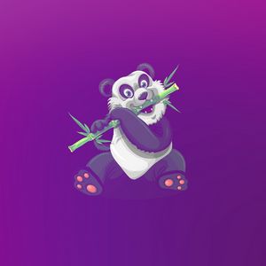 Preview wallpaper panda, art, bamboo, cute