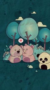 Preview wallpaper panda, bear, wood, paper