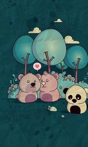 Preview wallpaper panda, bear, wood, paper