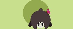Preview wallpaper panda, funny, butterfly, humor