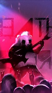 Preview wallpaper panda, guitarist, art, guitar, concert
