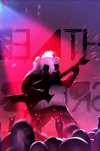 Preview wallpaper panda, guitarist, art, guitar, concert