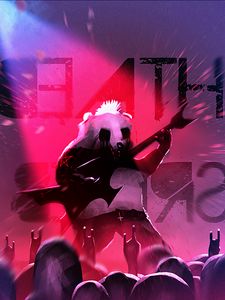 Preview wallpaper panda, guitarist, art, guitar, concert