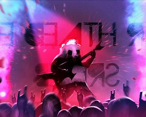 Preview wallpaper panda, guitarist, art, guitar, concert