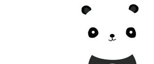 Preview wallpaper panda, smile, white, black, minimalist