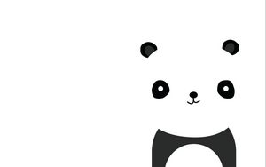 Preview wallpaper panda, smile, white, black, minimalist