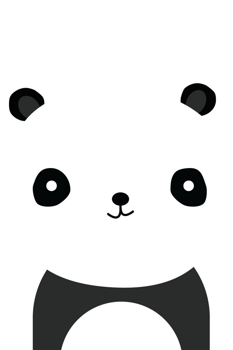 Download Wallpaper 800x10 Panda Smile White Black Minimalist Iphone 4s 4 For Parallax Hd Background