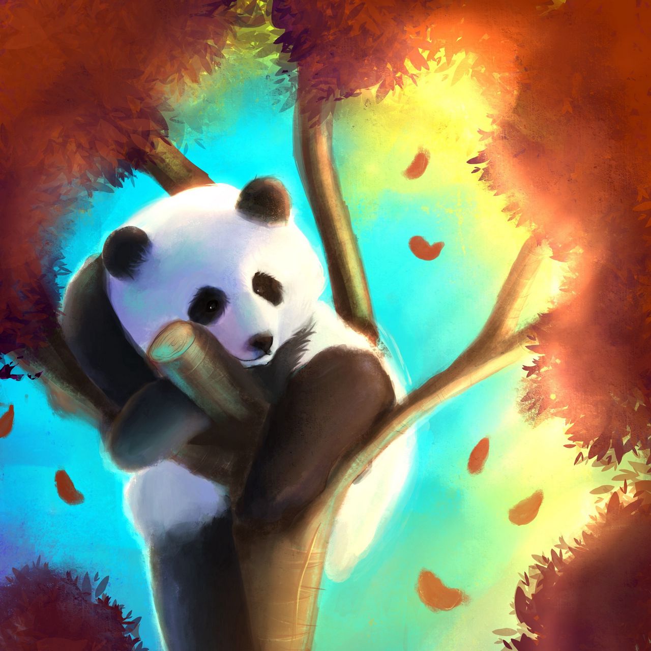 colorful panda wallpaper