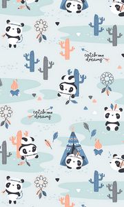 Preview wallpaper pandas, pattern, cute, funny