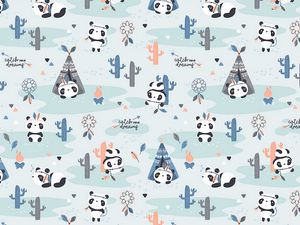 Preview wallpaper pandas, pattern, cute, funny