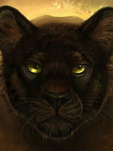Preview wallpaper panther, black, predator, glance, art