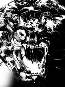 Preview wallpaper panther, patterns, lines, predator, teeth