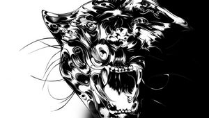 Preview wallpaper panther, patterns, lines, predator, teeth
