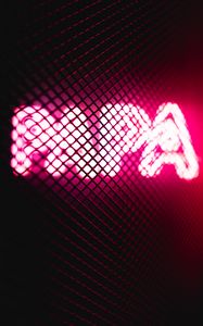 Preview wallpaper papa, neon, grid, inscription