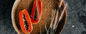 Preview wallpaper papaya, fruit, ears, basket